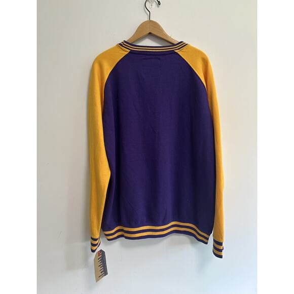 New York Popular Los Angeles Crew Neck Sweatshirt Men's Size Large Purple Yellow - Picture 5 of 9